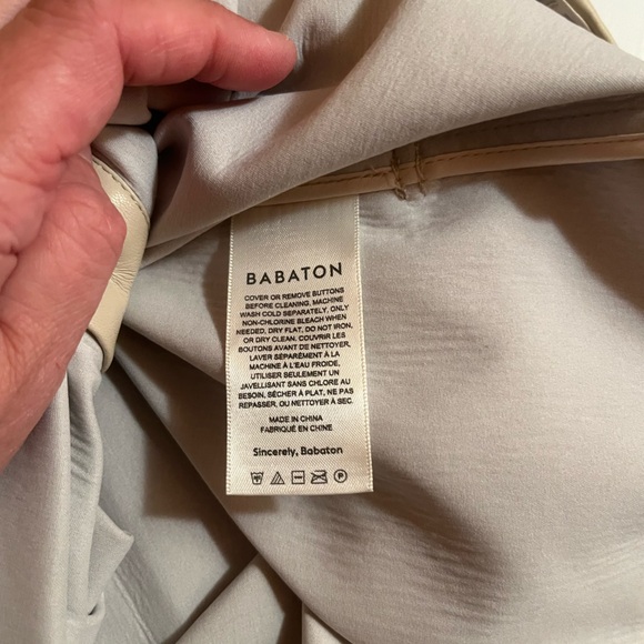 LAST CHANCE | Aritzia Babaton Ava Vegan Leather Shirt Jacket in Sand White - Picture 7 of 8